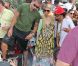 Paris Hilton entourée de son chéri le DJ Afrojack et le rappeur Lil Jon, à Miami le 21 mars 2012