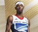 L'athlète Phillips Idowu, spécialiste du triple saut, pose pour Take The Stage, la campagne olympique Adidas par Stella McCartney.