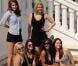 Christine Donlon, Madison Dylan, Catherine Annett, Shani Pride, Tiffany Brouwer et Nikki Griffin lors du photocall pour la série Femmes Fatales durant le MIP TV 2012 à l'Hôtel Majestic à Cannes le 1er avril 2012