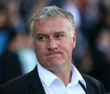 Didier Deschamps dépité le 11 avril 2012 au Stade Vélodrome de Marseille pour le match entre l\'OM et Montpellier (1-3)