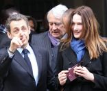 Carla Bruni et Nicolas Sarkozy le 22 avril 2012 à Paris