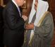 Le duc Andrew d'York avec l'émir du Qatar. La reine Elizabeth II accueillait à déjeuner à Windsor, pour son jubilé de diamant, les souverains de 26 pays, le 18 mai 2012. Possiblement le plus grand rassemblement de têtes couronnées depuis le couronnement de la monarque en 1953.