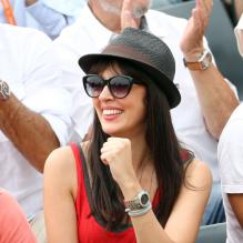 Nolwenn Leroy le mardi 30 juin 2012 lors du match de son homme Arnaud Clément face au Belge David Goffin avant que celui-ci ne soit interrompu par la pluie