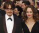 Vanessa Paradis et Johnny Depp sur le tapis rouge des Oscars à Los Angeles. Février 2008