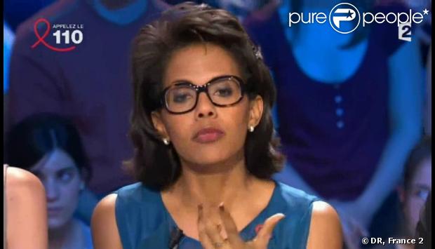 Audrey Pulvar sur le plateau d' On n'est pas couché  en 2012.