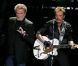 Johnny Hallyday et et Eddy Mitchell, au Stade de France, le 16 juin 2012.