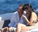 Eric Besson et son épouse Yasmine à bord d'un yacht au large de Saint-Tropez, le 12 juillet 2012.
