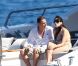 Eric Besson et son épouse Yasmine à bord d'un yacht au large de Saint-Tropez, le 12 juillet 2012.