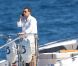 Eric Besson et son épouse Yasmine à bord d'un yacht au large de Saint-Tropez, le 12 juillet 2012.