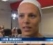 Laure Manaudou quelques minutes après son élimination dès les séries du 100 mètres dos lors des Jeux olympiques de Londres le 29 juillet 2012