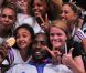 Teddy Riner savoure avec sa famille, ses fans et ses amis son titre olympique obtenu lors des Jeux olympiques de Londres le 3 août 2012