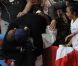 Teddy Riner savoure avec sa famille, ses fans et ses amis son titre olympique obtenu lors des Jeux olympiques de Londres le 3 août 2012