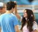 Selena Gomez, très complice avec Nat Wolff, sur le tournage du film  Parental Guidance Suggested , le vendredi 10 août 2012, à Sherman Oaks, en Californie.