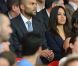 Tony Parker et sa compagne Axelle dans les tribunes du Parc des Princes le 11 août 2012 pour la rentrée du Paris Saint-Germain en Ligue 1, tenu en échec (2-2) par Lorient lors de la 1e journée de championnat.