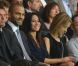 Tony Parker et sa compagne Axelle dans les tribunes du Parc des Princes le 11 août 2012 pour la rentrée du Paris Saint-Germain en Ligue 1, tenu en échec (2-2) par Lorient lors de la 1e journée de championnat.