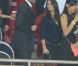 Tony Parker et sa compagne Axelle dans les tribunes du Parc des Princes le 11 août 2012 pour la rentrée du Paris Saint-Germain en Ligue 1, tenu en échec (2-2) par Lorient lors de la 1e journée de championnat.