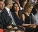 Tony Parker et sa compagne Axelle dans les tribunes du Parc des Princes le 11 août 2012 pour la rentrée du Paris Saint-Germain en Ligue 1, tenu en échec (2-2) par Lorient lors de la 1e journée de championnat.