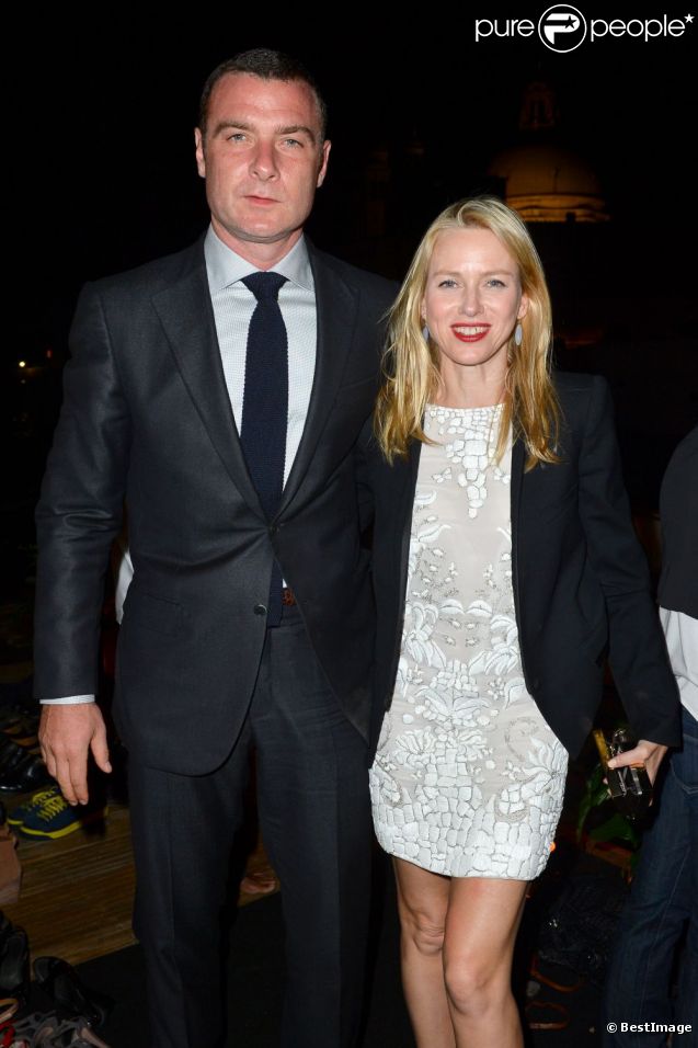 Liev Schreiber et Naomi Watts lors de la soirée Vogue Party à Venise le 28 août 2012
