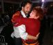 Edouard Baer et Régine à l'occasion d'une soirée caritative pour l'association Les Puits du Désert, au domaine de Bertaud-Belieu, au coeur de presqu'île de Saint-Tropez, le 30 août 2012.
