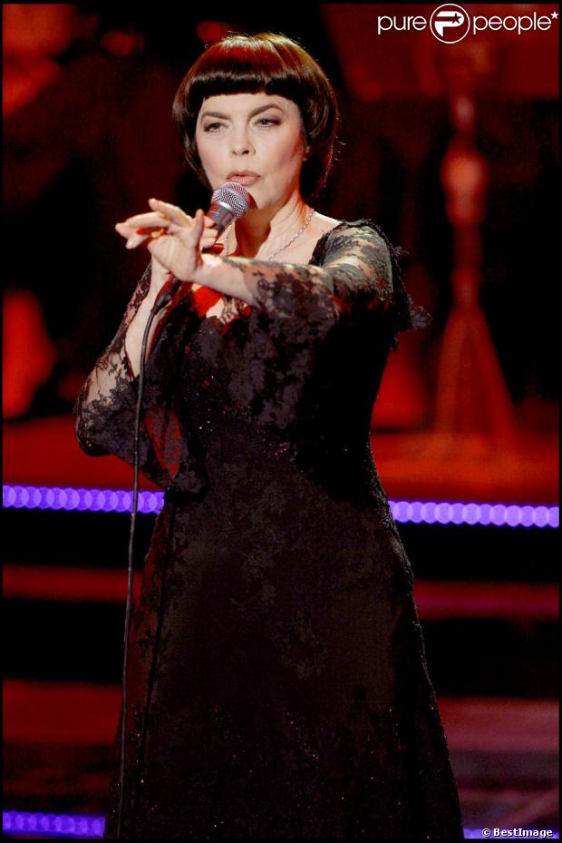 Mireille Mathieu, invitée de l'émission  Tutte Donne Tranne Me  à Rome le 19 janvier 2007