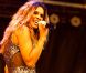  Clara Morgane, superbe et déchaînée, lors du concert "ON THE BEACH" à Liège durant lequel elle s'est produite aux côtés du DJ Jey Didarko, son mari, et de ses danseurs Harmony et Fabso le 2 août 2012. 