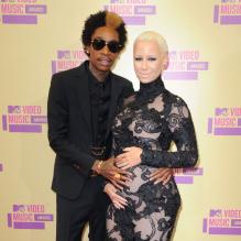 Amber Rose enceinte et son chéri Wiz Khalifa aux MTV Video Music Awards 2012 à Los Angeles le 6 septembre 2012