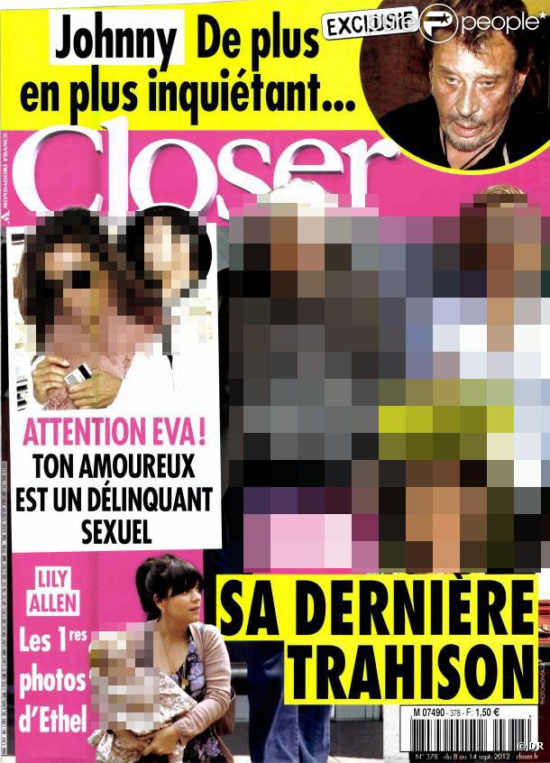 La couverture du magazine Closer du 8 septembre 2012