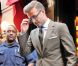 David Beckham quitte le restaurant Balthazar dans le quartier de SoHo, après y avoir déjeuné avec sa femme Victoria Beckham et leur fille Harper. New York, le 9 septembre 2012.