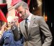 David Beckham quitte le restaurant Balthazar dans le quartier de SoHo, après y avoir déjeuné avec sa femme Victoria Beckham et leur fille Harper. New York, le 9 septembre 2012.