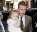David Beckham et sa fille Harper arrivent au Balthazar pour un déjeuner en famille. New York, le 9 septembre 2012.