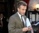 David Beckham quitte le restaurant Balthazar dans le quartier de SoHo, après y avoir déjeuné avec sa femme Victoria Beckham et leur fille Harper. New York, le 9 septembre 2012.