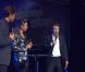Vincent Cerutti et Sandrine Quétier aux côtés de Fabrice Bailly lors de la conférence de presse de Danse avec les stars 3 le mardi 18 septembre 2012 (TF1) au Bobino à Paris