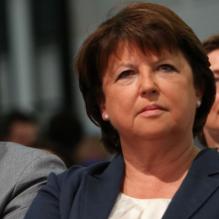 Martine Aubry et Harlem Desir le 25 août 2012 à La Rochelle.