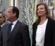 Valérie Trierweiler et François Hollande au Louvre pour l'inauguration des nouveaux espaces dédiés aux arts arabo-andalous, mamelouks, ottomans et persans, à Paris, le 18 septembre 2012.