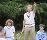 Boris Becker avec son fils Elias, à la Ralph Lauren Wimbledon Garden Party, le 21/06/08