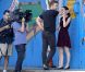 Ryan Gosling et Rooney Mara tournent une scène d'amour pour le nouveau film mystérieux de Terrence Malick à Austin, Texas. Le 24 septembre 2012.