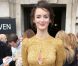 Charlotte Le Bon, ravissante sur le parvis du Grand Palais, s'apprête à assister au défilé Carven printemps-été 2013. Paris, le 27 septembre 2012.
