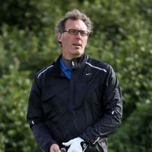 Laurent Blanc lors du Trophée Novotel des Personnalités qui se disputait sur l'Albatros au Grand National à Saint-Quentin-en-Yvelines les 12 et 13 octobre 2012