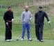 David Ginola, Chirstophe Dugarry et Laurent Blanc lors du Trophée Novotel des Personnalités qui se disputait sur l'Albatros au Grand National à Saint-Quentin-en-Yvelines les 12 et 13 octobre 2012