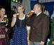 La princesse Charlene de Monaco a levé sa chope avec le prince Albert, parrain de l'événement, lors de l'inauguration de la 7e Oktoberfest de Monaco, le 14 octobre 2012 au Café de Paris.