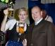 La princesse Charlene de Monaco a levé sa chope avec le prince Albert, parrain de l'événement, lors de l'inauguration de la 7e Oktoberfest de Monaco, le 14 octobre 2012 au Café de Paris.