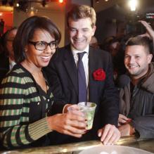 Audrey Pulvar et Arnaud Montebourg, le 9 octobre 2011 à Paris.