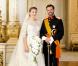Mariage du Guillaume et son épouse Stéphanie de Lannoy au palais grand-ducal après la cérémonie religieuse, à Luxembourg, le 20 octobre 2012.