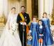 Portrait officiel du prince Guillaume et Stéphanie de Lannoy pris au palais grand-ducal après la cérémonie religieuse, à Luxembourg, le 20 octobre 2012.