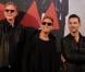 Martin Gore, Dave Gahan et Andy Fletcher du groupe Depeche Mode en conférence de presse à Paris, le 23 octobre 2012.
