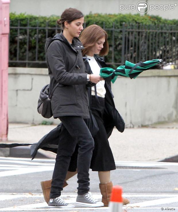 Vanessa Paradis sur le tournage du film Fading Gigolo à New York le 25 octobre 2012