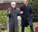 Woody Allen et John Turturro sur le tournage du film Fading Gigolo à New York le 25 octobre 2012