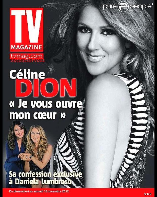 Céline Dion dans TV Magazine en kiosques depuis le 2 novembre 2012.
