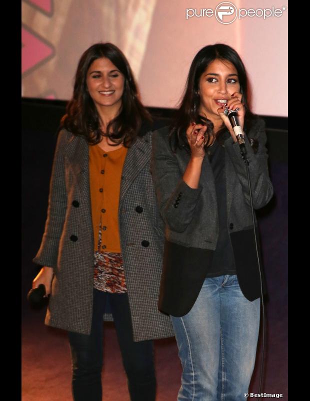 EXCLU - Géraldine Nakache et Leïla Bekhti lors de l'avant-première du film Nous York à Versailles au cinéma Le Cyrano le vendredi 2 novembre 2012