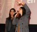 EXCLU - Géraldine Nakache et Leïla Bekhti lors de l'avant-première du film Nous York à Versailles au cinéma Le Cyrano le vendredi 2 novembre 2012
  